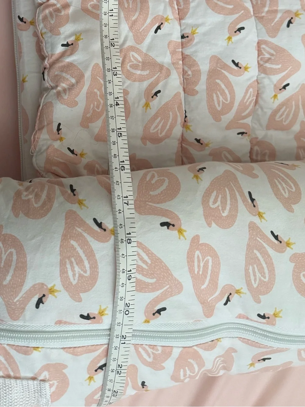 Plush Pink Swan Print Baby Nest Lounger